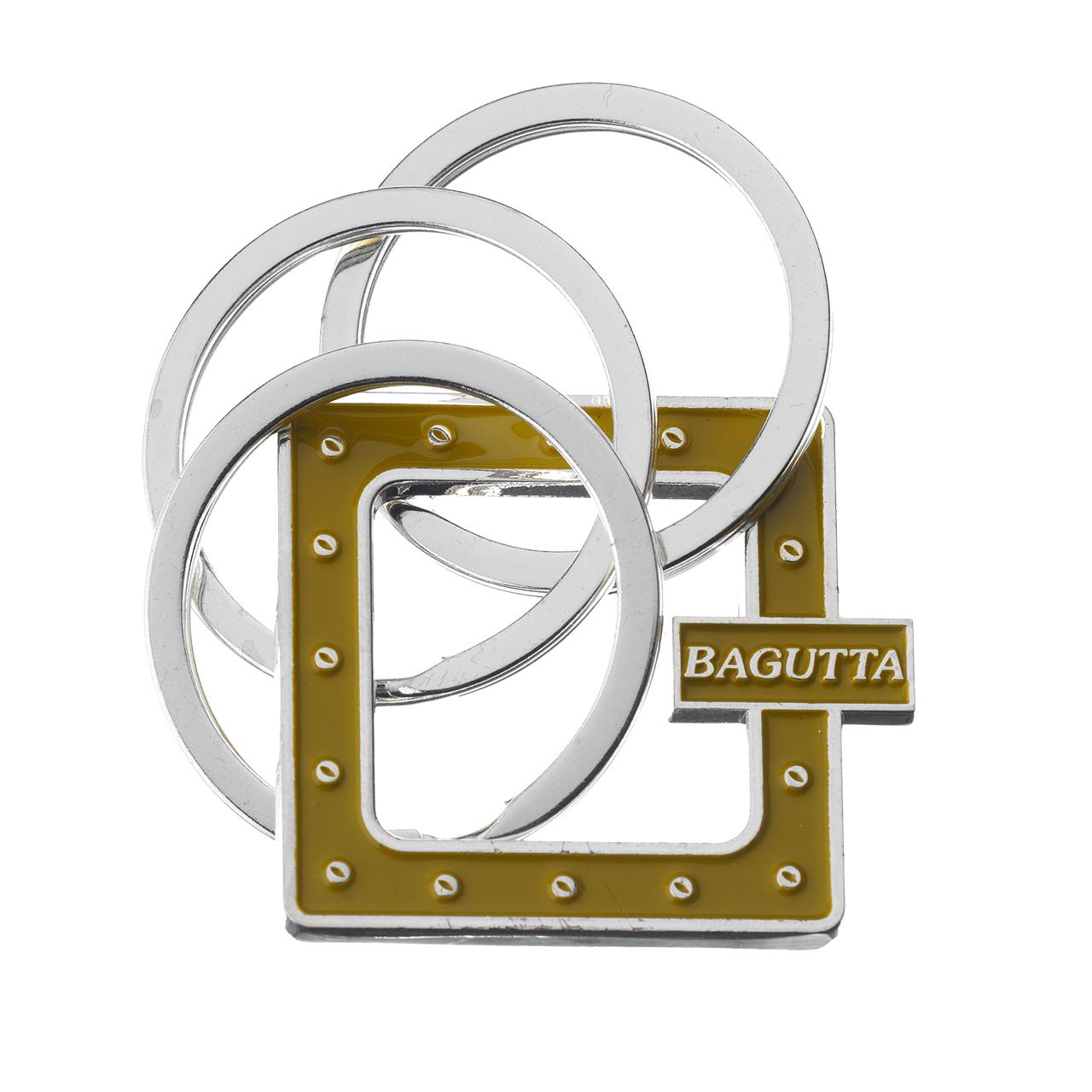 PORTACHIAVI SILVER PLATED QUADRO SENAPE CON CHIODINI